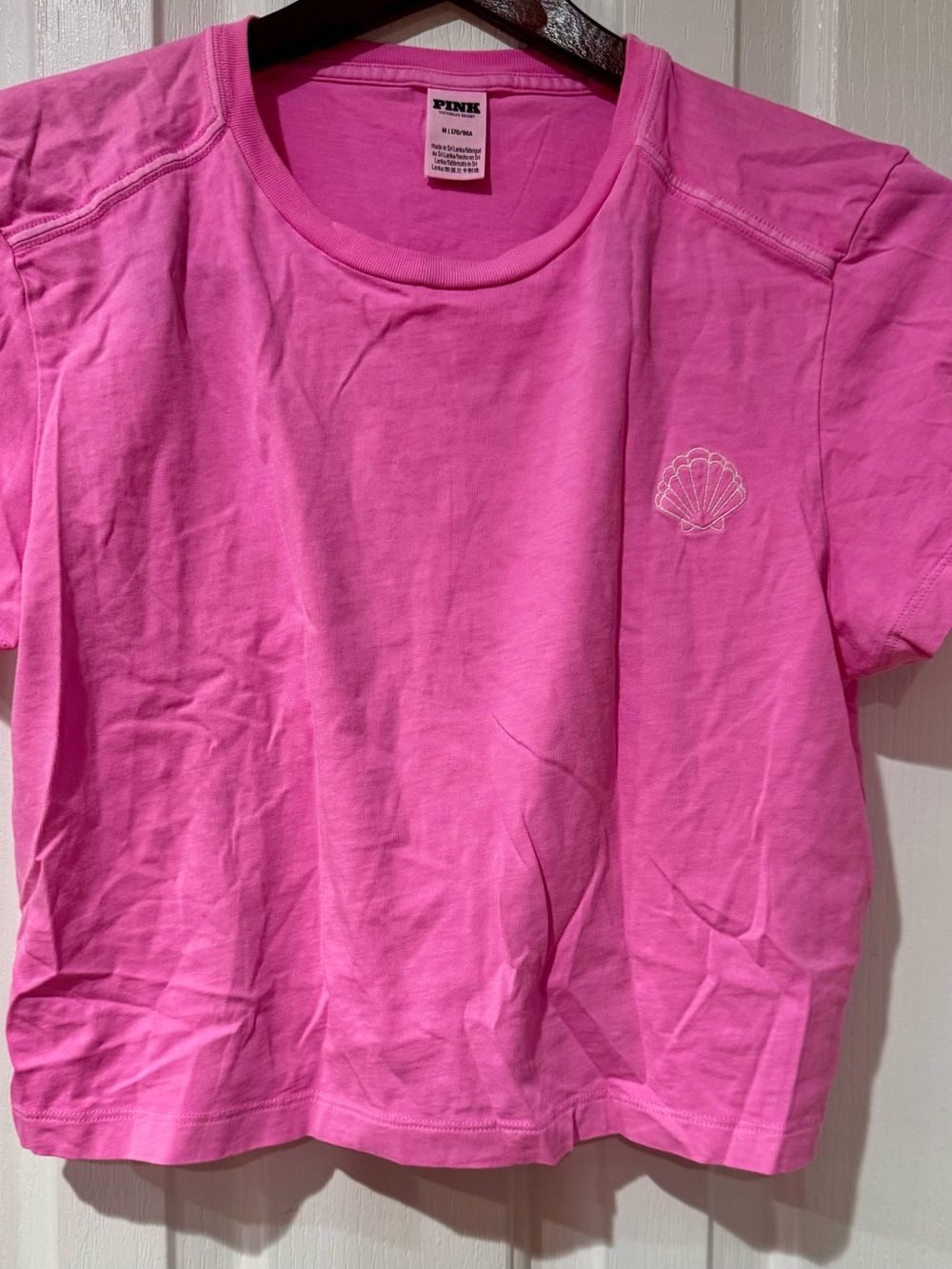 Victoria's Secret Pink Shell Embroidered Short Sleeve Tee